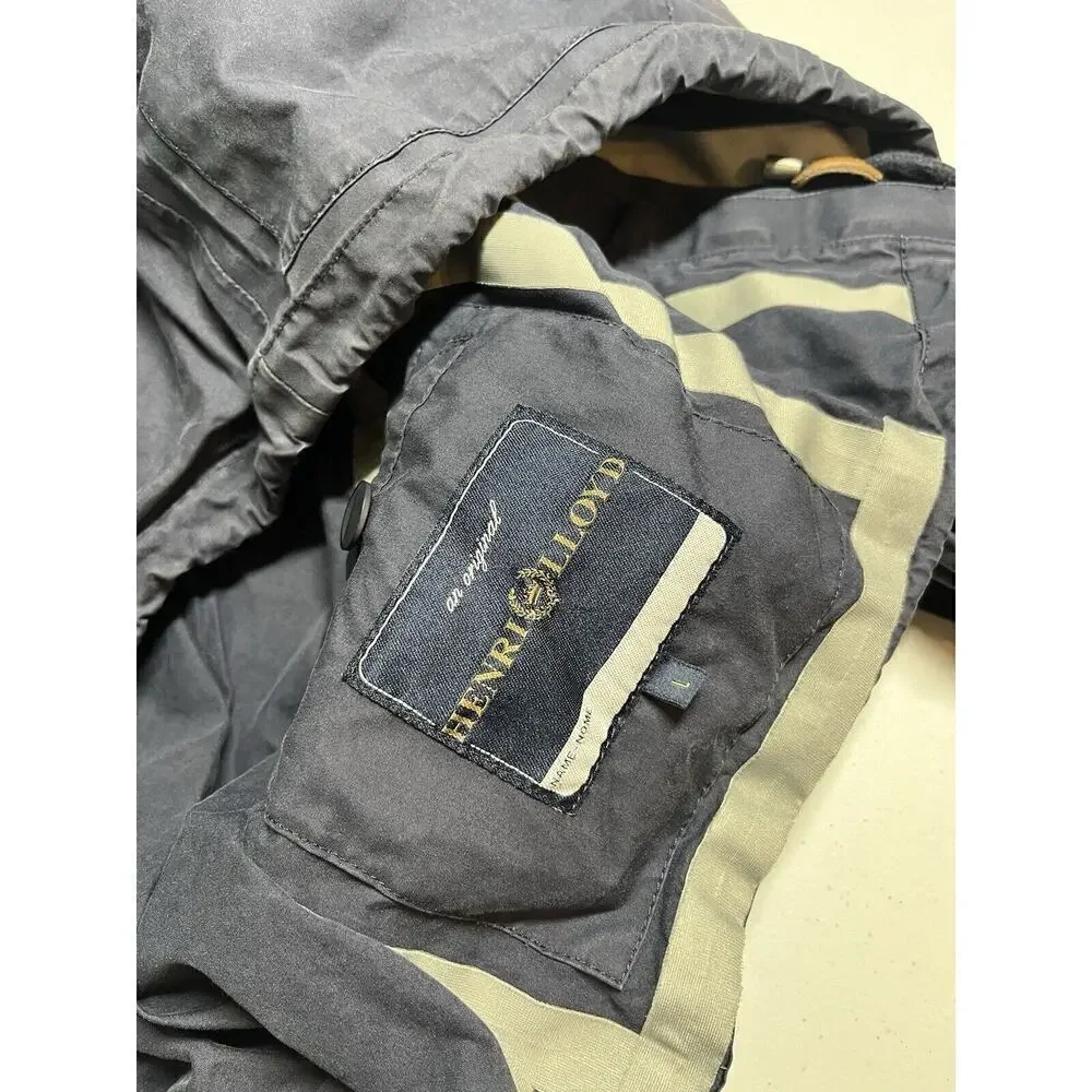 Henri Lloyd Casual Blue Full Zip Hooded Light Weight Jacket Size L